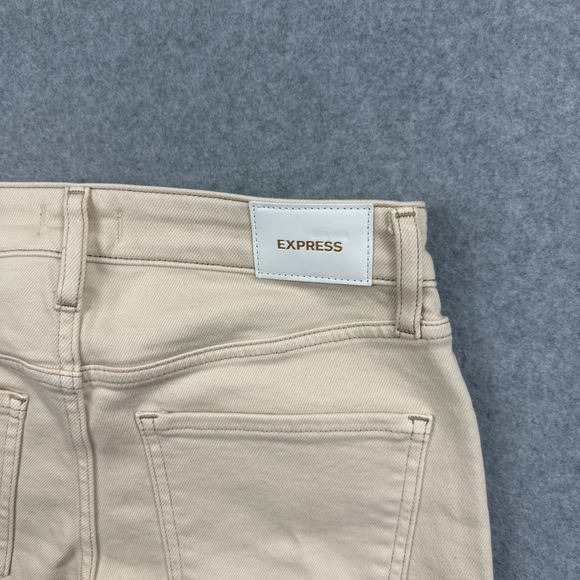 Express NWT Women's Mid Rise Boyfriend Cream Color Jeans‎ Size 0 - Picture 5 of 9